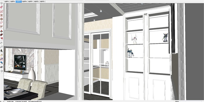 简欧风格客餐厅整体家装方案ＳＵ模型 (7)