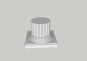 欧式柱子基座素材设计SU(草图大师)模型