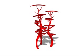 某园林景观抽象小素材SU(草图大师)模型