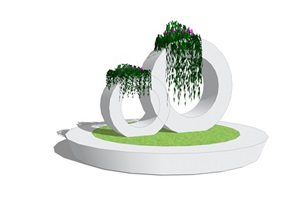 现代园林小品景观设计SU(草图大师)模型