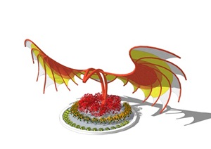 独特造型的小品动物雕塑设计SU(草图大师)模型