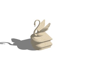 园林景观天鹅动物雕塑SU(草图大师)模型