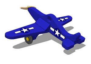 蓝色玩具飞机SU(草图大师)模型