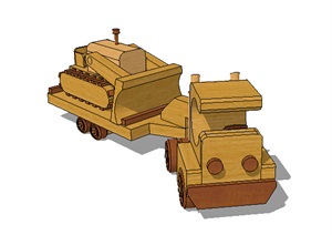 木质玩具车SU(草图大师)模型