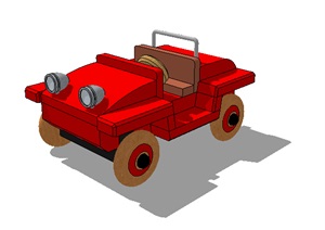 红色玩具车SU(草图大师)模型