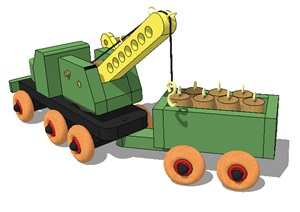 儿童玩具车吊车SU(草图大师)模型