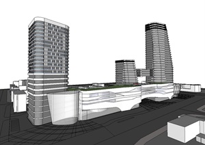 现代商业中心综合体建筑ＳＵ模型