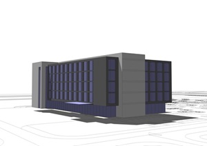 小型办公楼SU(草图大师)模型及cad方案