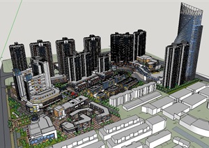 商业住宅区规划设计SU(草图大师)模型