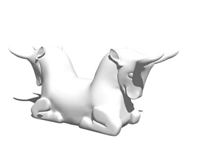 园林景观抽象牛小品雕塑SU(草图大师)模型