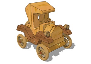 木材质玩具车SU(草图大师)模型