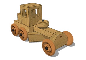 木纹玩具车SU(草图大师)模型