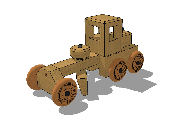 木纹玩具车su模型