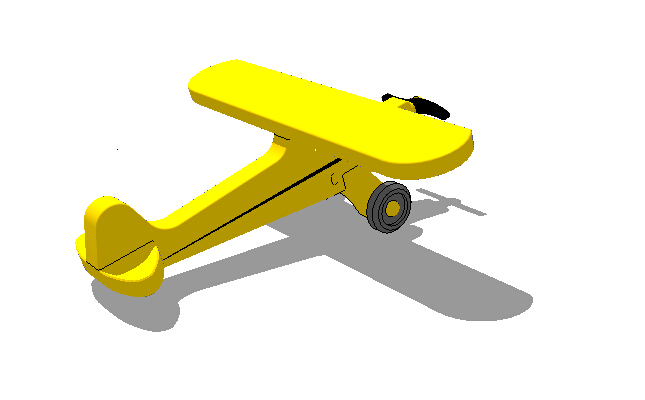 黄色玩具飞机su模型