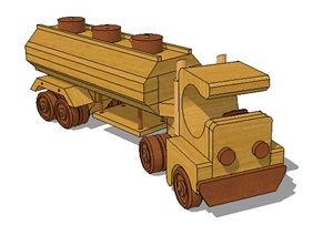 木制玩具车SU(草图大师)素材模型