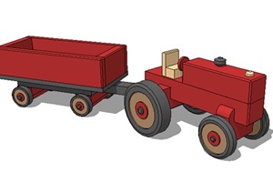 红色玩具车素材SU(草图大师)模型