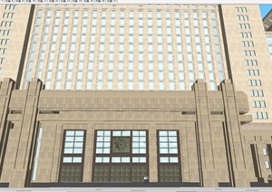 现代区政府行政办公大楼建筑方案SU(草图大师)模型