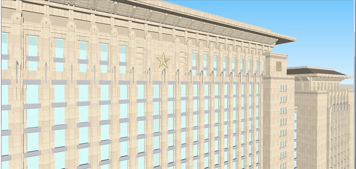 现代区政府行政办公大楼建筑方案SU模型(5)