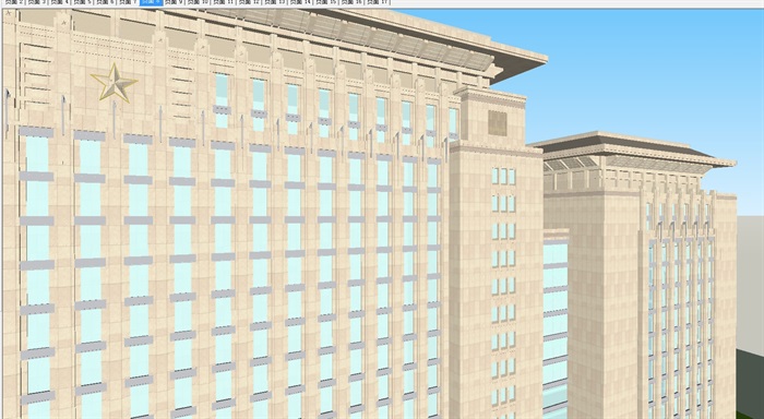 现代区政府行政办公大楼建筑方案SU模型(7)