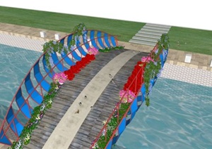 现代景观花桥ＳＵ模型2017版本