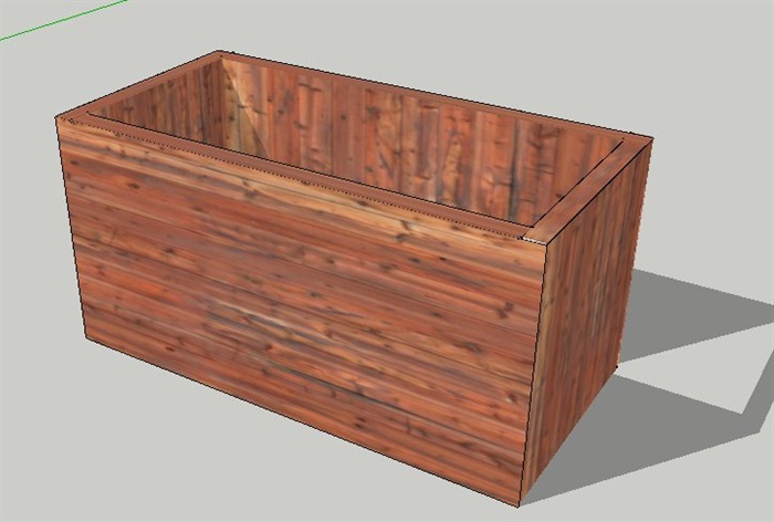 长方体种植箱花箱su模型(1)