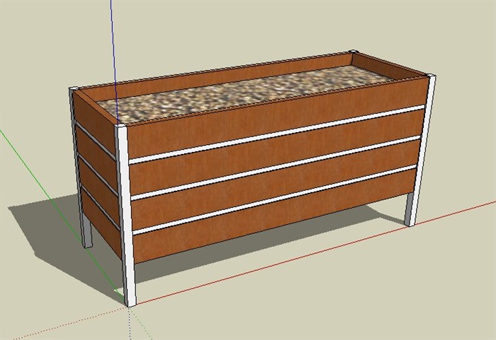 矩形种植箱花箱设计su模型(1)