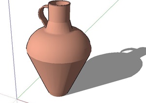 瓦罐种植器皿SU(草图大师)模型