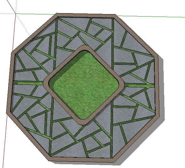 简约多边形树池设计su模型(3)