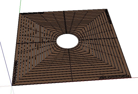 方形树篦子树池盖板su模型(2)