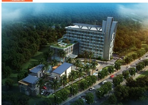 三亚国际大酒店建筑设计方案高清文本（附CAD平面图）