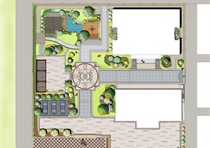 别墅花园景观设计psd方案图