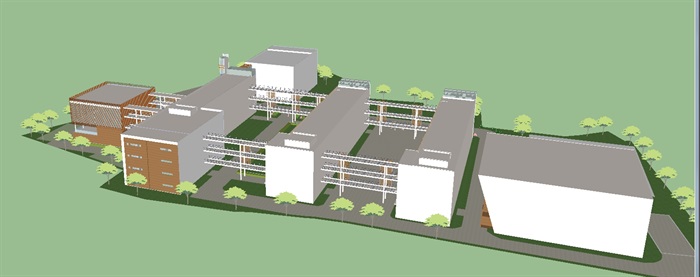 现代高级实验学校建筑规划方案SU模型(7)