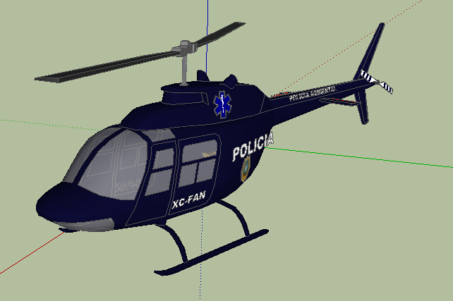 直升机素材设计su模型