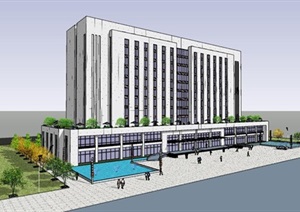 产业基地的办公楼建筑SU(草图大师)模型