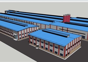 工业厂房建筑规划SU(草图大师)模型