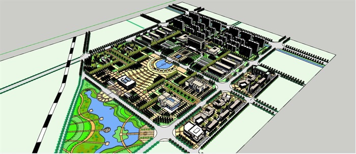 工业园区整体规划SU模型(1)