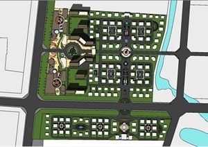经济工业产业园区建筑规划SU(草图大师)模型