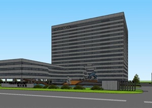 远大企业工业产业创意园办公建筑SU(草图大师)模型