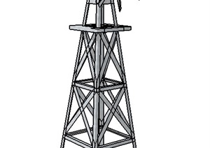铁质风车SU(草图大师)模型