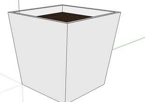 简约几何体花钵设计SU(草图大师)模型