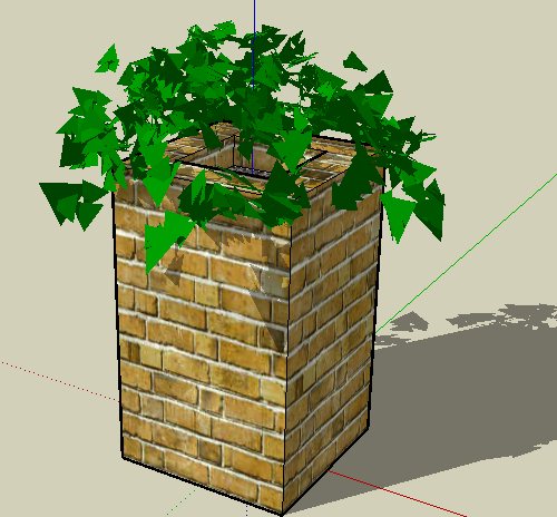 砖砌种植箱设计su模型(1)