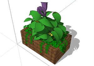 现代木质小花箱素材设计SU(草图大师)模型