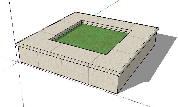 简洁方形树池设计su模型[原创]