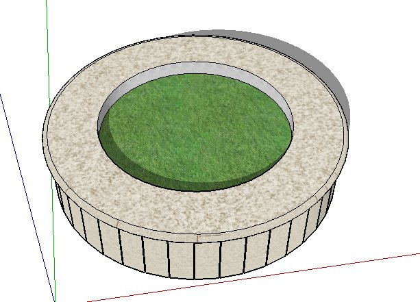 简洁圆形树池设计su模型(2)