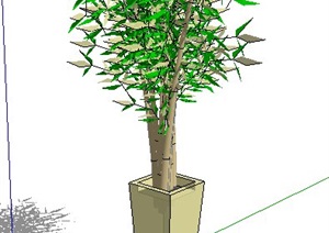 简约绿植盆栽素材SU(草图大师)模型