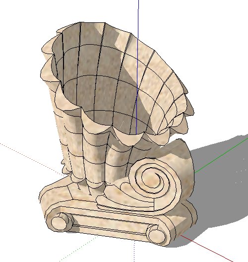 石材雕塑花钵su模型(1)