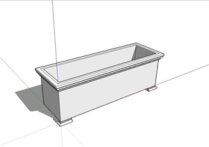 长方体种植器皿花槽设计SU(草图大师)模型