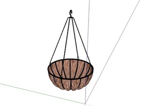 现代种植器皿吊篮素材SU(草图大师)模型