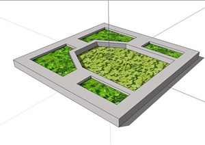 现代树池花池素材设计SU(草图大师)模型