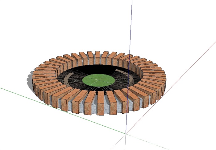 现代经典的圆形树池设计su模型(2)